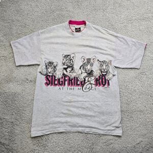 Siegfried and Roy Vintage VTG Grey Double Layered T Shirt Signal Sports XL Y2K